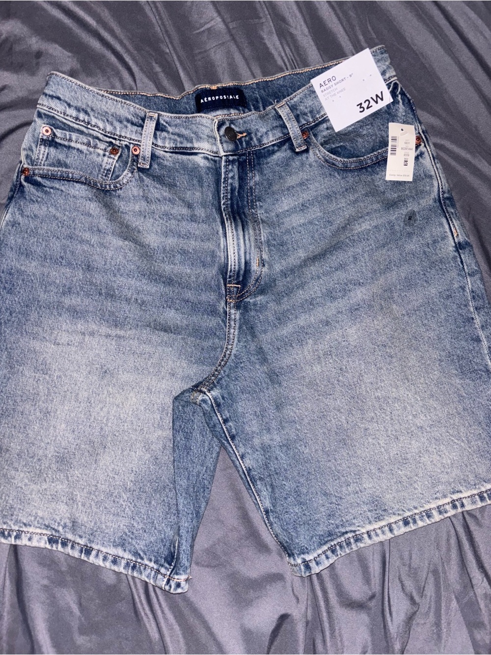Aeropostale Men's Light Blue Denim Shorts - 32W